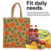 Kuber Industries Grocery Bag | Jute Carry Bag | Reusable Shopping Bag | Lunch Handbag | Zipper Grocery Bag with Handle | Vegetable Bag | Red Apple Grocery Bag | Brown